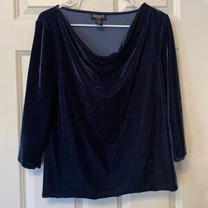 b.i.y.a.y.c.d.a. Career navy blue velvet top size L